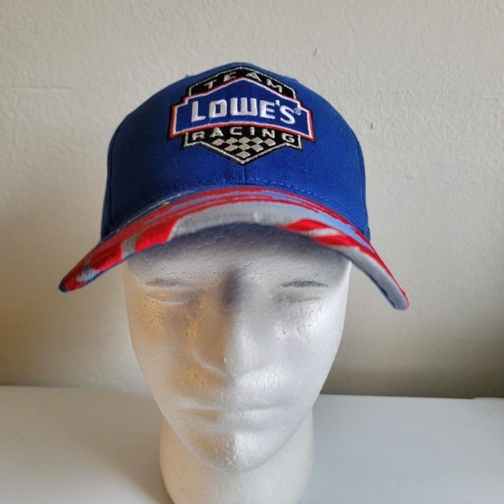 Vintage CFS Sports Blue Team Lowe's Racing #48 Jimmie Johnson Strapback Hat Blue
